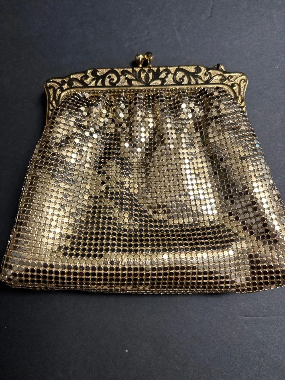 Gold Metallic Mesh Evening Clutch - Andre’ Cellini